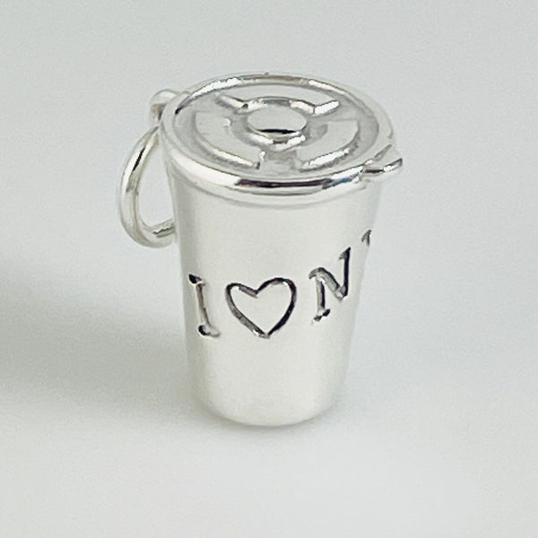 RARE Tiffany & Co I Heart Love NY Coffee Cup Beverage Tumbler Charm AUTHENTIC - 1