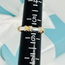 Size 5.5 Tiffany Signature X Kiss Ring in Yellow 750 Gold and Sterling Silver-7