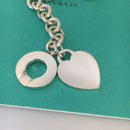 20” Large Tiffany & Co Sterling Silver Blank Heart Tag Toggle Necklace Plus Size-5