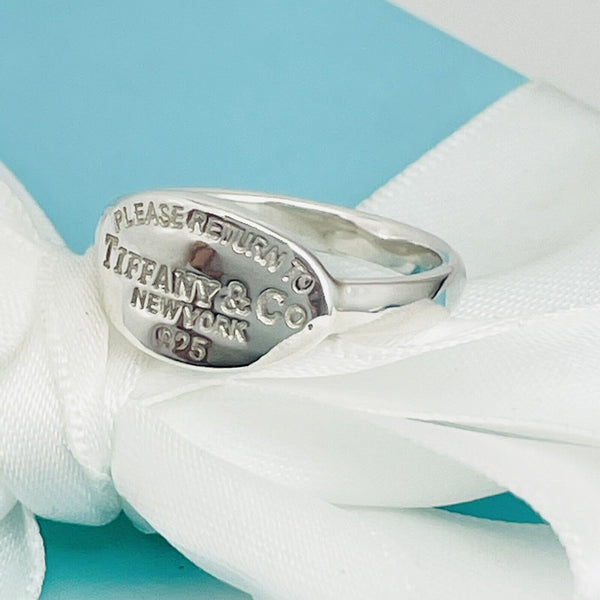 Size 3.5 Please Return to Tiffany Oval Signet Ring in Sterling Silver - 5