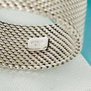 Size 10.5 Tiffany Somerset Ring Firm Mesh Weave Mens Unisex in Sterling Silver-4