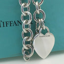 8 inch Tiffany & Co Blank Heart Tag Charm Bracelet in Sterling Silver-1