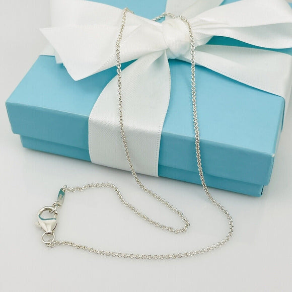 18" Tiffany & Co 1.5mm Chain Necklace with Lobster Clasp in Sterling Silver
