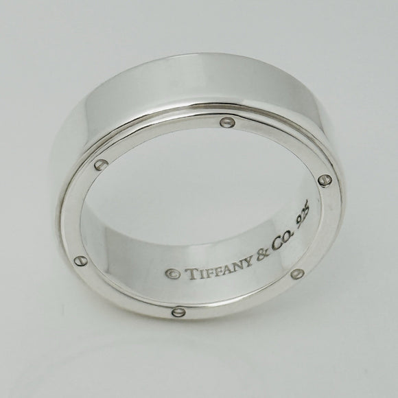 Size 12.5 Tiffany Metropolis Ring in Sterling Silver Mens Unisex