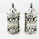 Tiffany & Co Vintage Salt and Pepper Shakers Set in Glass and Silver-1