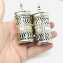 Tiffany & Co Vintage Salt and Pepper Shakers Set in Glass and Silver-2