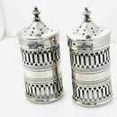 Tiffany & Co Vintage Salt and Pepper Shakers Set in Glass and Silver-3