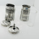 Tiffany & Co Vintage Salt and Pepper Shakers Set in Glass and Silver-6