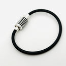 6" Tiffany & Co Paloma Picasso Groove Bracelet in Black Enamel Rubber and Silver-1