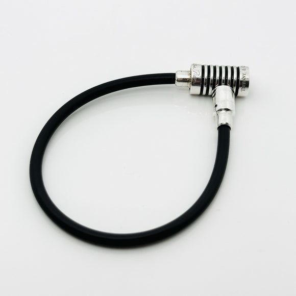 6" Tiffany & Co Paloma Picasso Groove Bracelet in Black Enamel Rubber and Silver