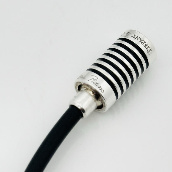 6" Tiffany & Co Paloma Picasso Groove Bracelet in Black Enamel Rubber and Silver