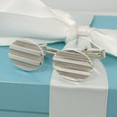 Tiffany & Co Oval Groove Cufflinks in Sterling Silver-2