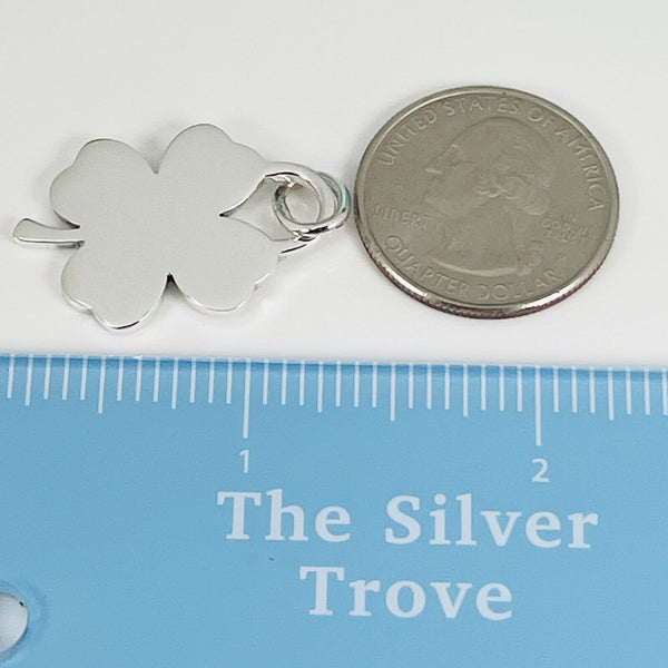 Tiffany & Co Silver Good Luck Shamrock Lucky Irish 4 Leaf Clover Charm Pendant - 5