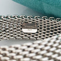 7" SMALL Tiffany & Co Sterling Silver Somerset Mesh Weave Bangle Bracelet - 4