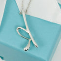 16" Tiffany Letter K Alphabet Initial Pendant Chain Necklace by Elsa Peretti - 4