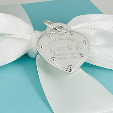 Please Return to Tiffany Love Studded Heart Tag Pendant or Charm - 0
