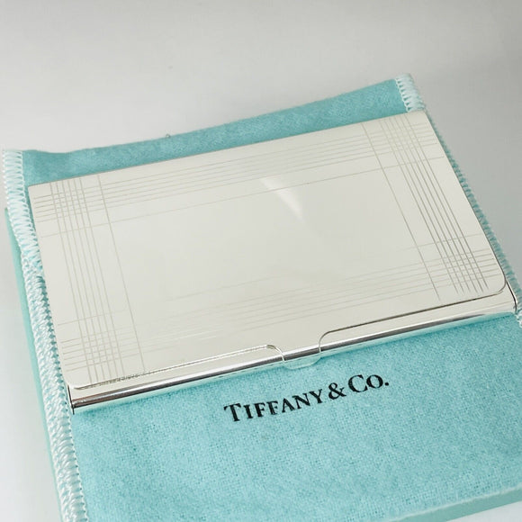 Tiffany & Co Business Card Holder Machined Turned Engravable in Sterling Silver