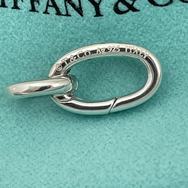 Tiffany Oval Clasping Link Blue Enamel Charm or Bracelet Necklace Extender - 5