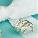 1 Single Tiffany Shell Dome Earring in Silver and Yellow Gold Twist-3