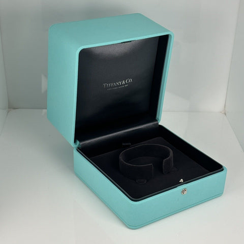 Tiffany & Co Watch or Bracelet Storage Box in Blue Leather AUTHENTIC - 0