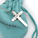 20" Tiffany & Co Mens Unisex Silver 18K Gold Cross Crucifix Pendant Necklace - 2