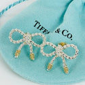 Vintage Tiffany Twist Rope Bow Earrings in Silver and 18K Gold - 1