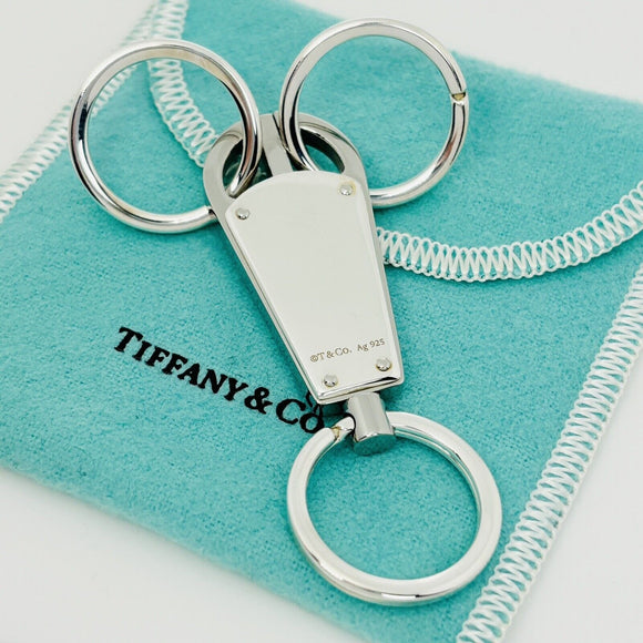 PRISTINE Tiffany & Co 1837 Makers Valet Key Ring Chain in Sterling Silver