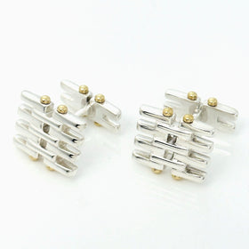 Tiffany Gatelink Cufflinks in 18K Yellow Gold and Sterling Silver