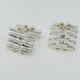 Tiffany Gatelink Cufflinks in 18K Yellow Gold and Sterling Silver - 0