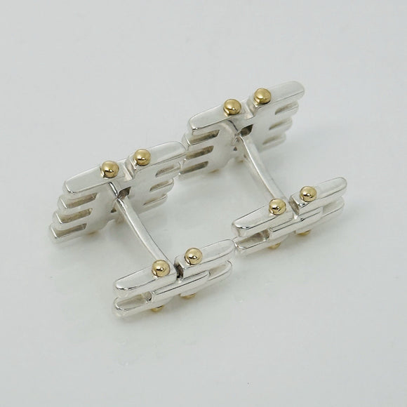 Tiffany Gatelink Cufflinks in 18K Yellow Gold and Sterling Silver