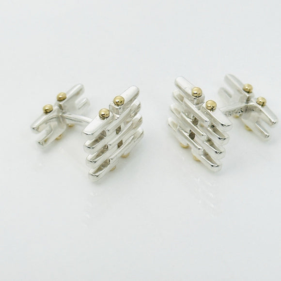Tiffany Gatelink Cufflinks in 18K Yellow Gold and Sterling Silver