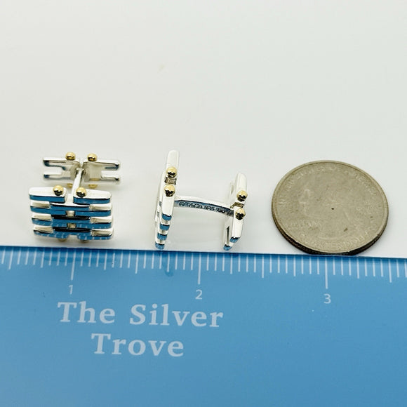 Tiffany Gatelink Cufflinks in 18K Yellow Gold and Sterling Silver