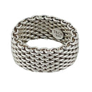 AUTHENTIC Size 6 Tiffany Somerset Mesh Weave Ring Flexible in Sterling Silver-1