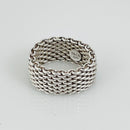 AUTHENTIC Size 6 Tiffany Somerset Mesh Weave Ring Flexible in Sterling Silver-5