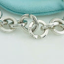 Large 8.5" Tiffany Mens Silver and Gold Circle Round Link Bracelet-4