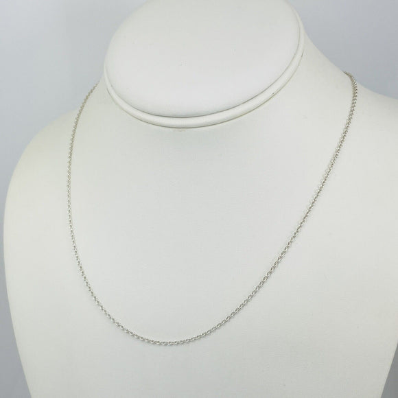 19" Tiffany Chain Necklace with 1.5mm Thick Links in Silver Mens Unisex