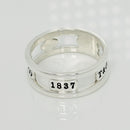 Size 12.5 Tiffany & Co 1837 Cutout Stencil Open Ring Mens Unisex in Silver-6