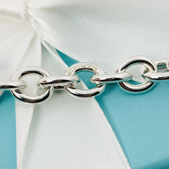 18" Please Return to Tiffany Love Heart Charm Pendant Padlock Lock Rolo Necklace