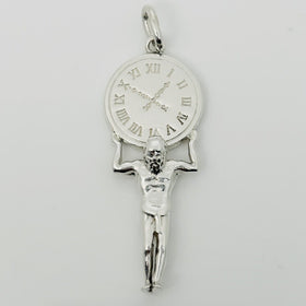 RARE Tiffany & Co Atlas Man Clock Charm or Pendant in Sterling Silver