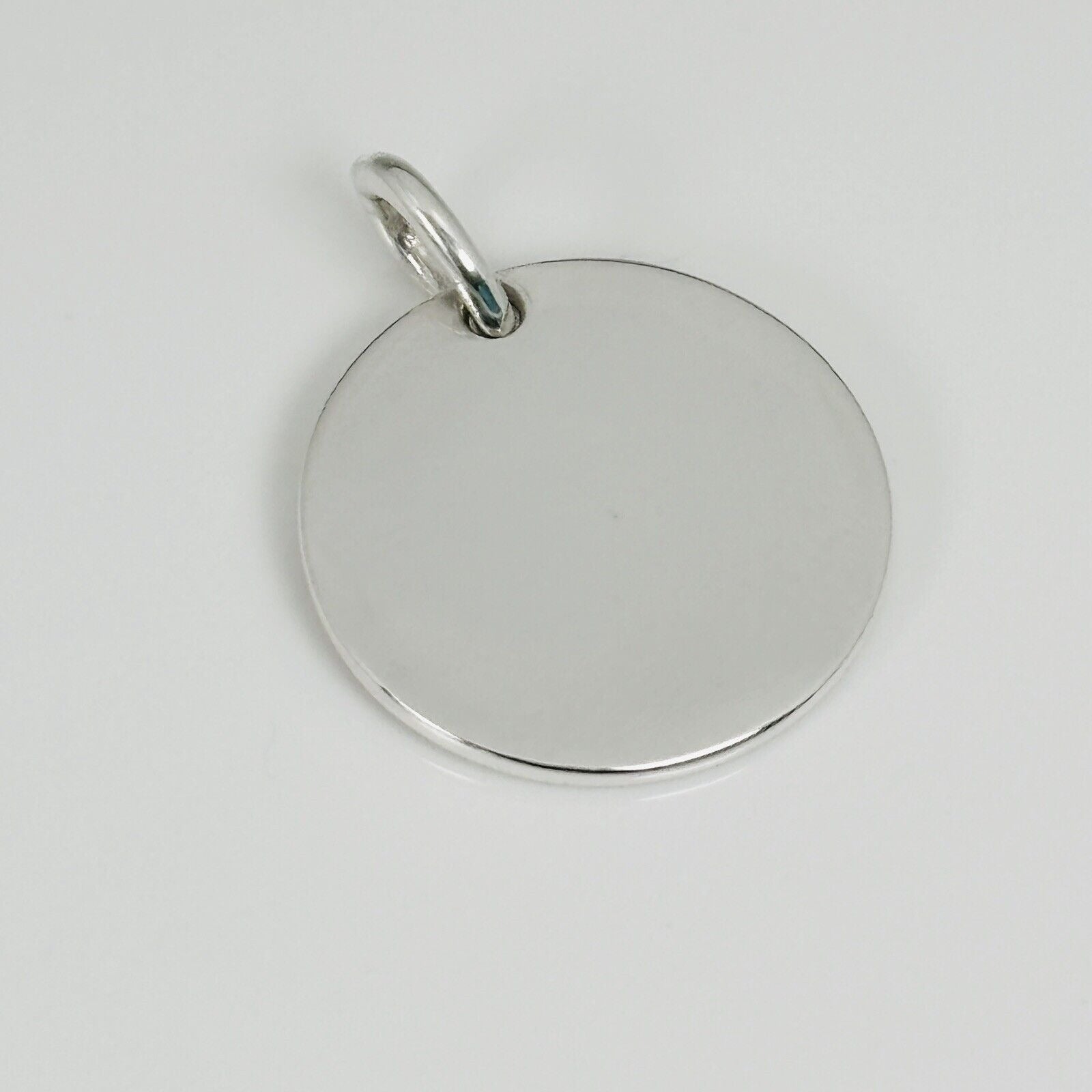 Return to Tiffany Round Tag Pendant or Charm in Sterling Silver