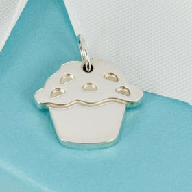 Tiffany Love Muffin Cupcake Charm or Pendant in Sterling Silver
