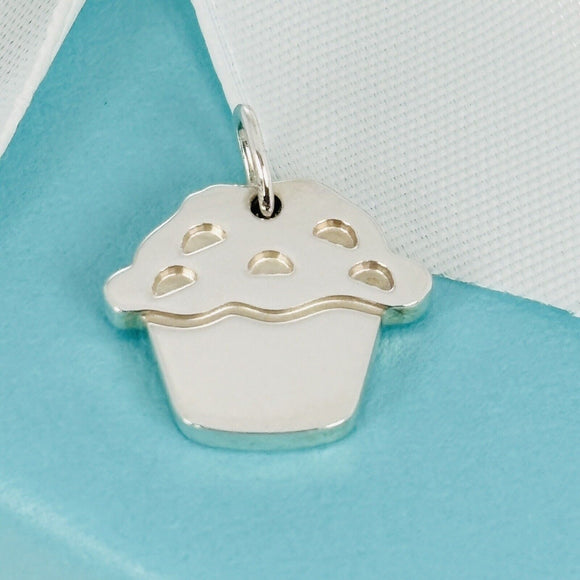 Tiffany Love Muffin Cupcake Charm or Pendant in Sterling Silver