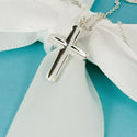 16" Tiffany Small Cross Necklace Concave in Sterling Silver - 4