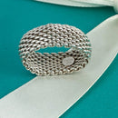 Size 6.5 Tiffany & Co Somerset Mesh Weave Flexible Dome Unisex Mens Ring-8