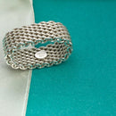 Size 5 Tiffany & Co Sterling Silver Somerset Mesh Weave Ring-3