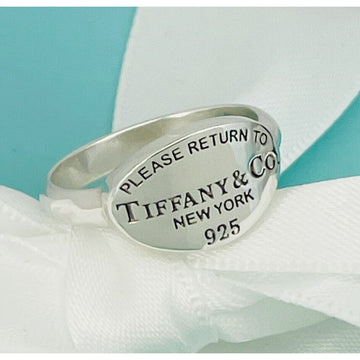 Size 6.5 Please Return to Tiffany & Co Oval Signet Ring in Sterling Silver
