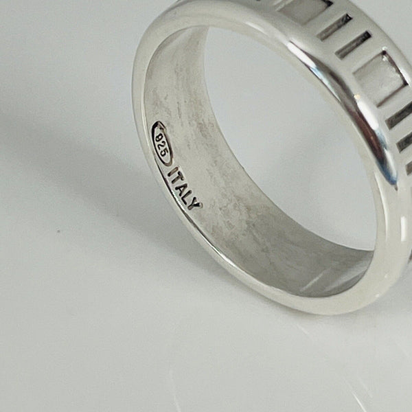 Size 11.5 Tiffany & Co Vintage Atlas Groove Ring Mens Unisex in Sterling Silver - 6