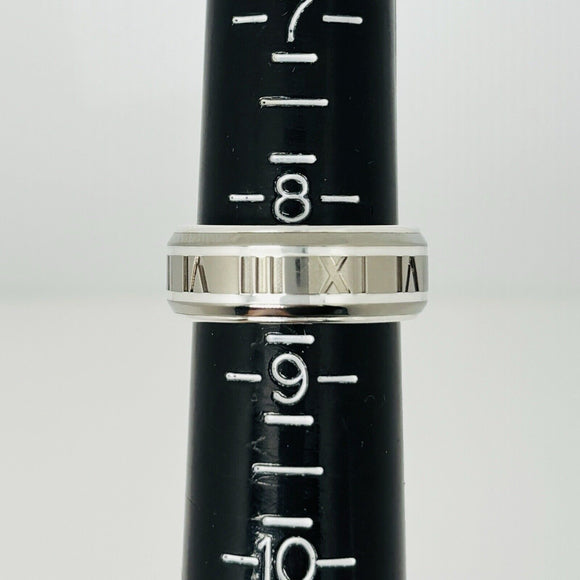 Size 8.5 RARE Tiffany Atlas Ring in Silver and Titanium Mens Unisex