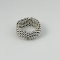 Size 6 Tiffany & Co Somerset Mesh Basket Weave Ring in 925 Sterling Silver - 5