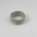 Size 6 Tiffany & Co Somerset Mesh Basket Weave Ring in 925 Sterling Silver-5